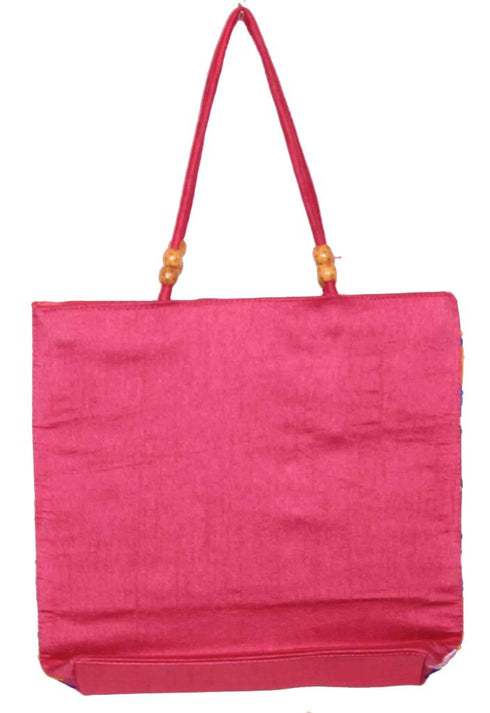 Dark Pink Multi Color Hand Made Shoulder Bag